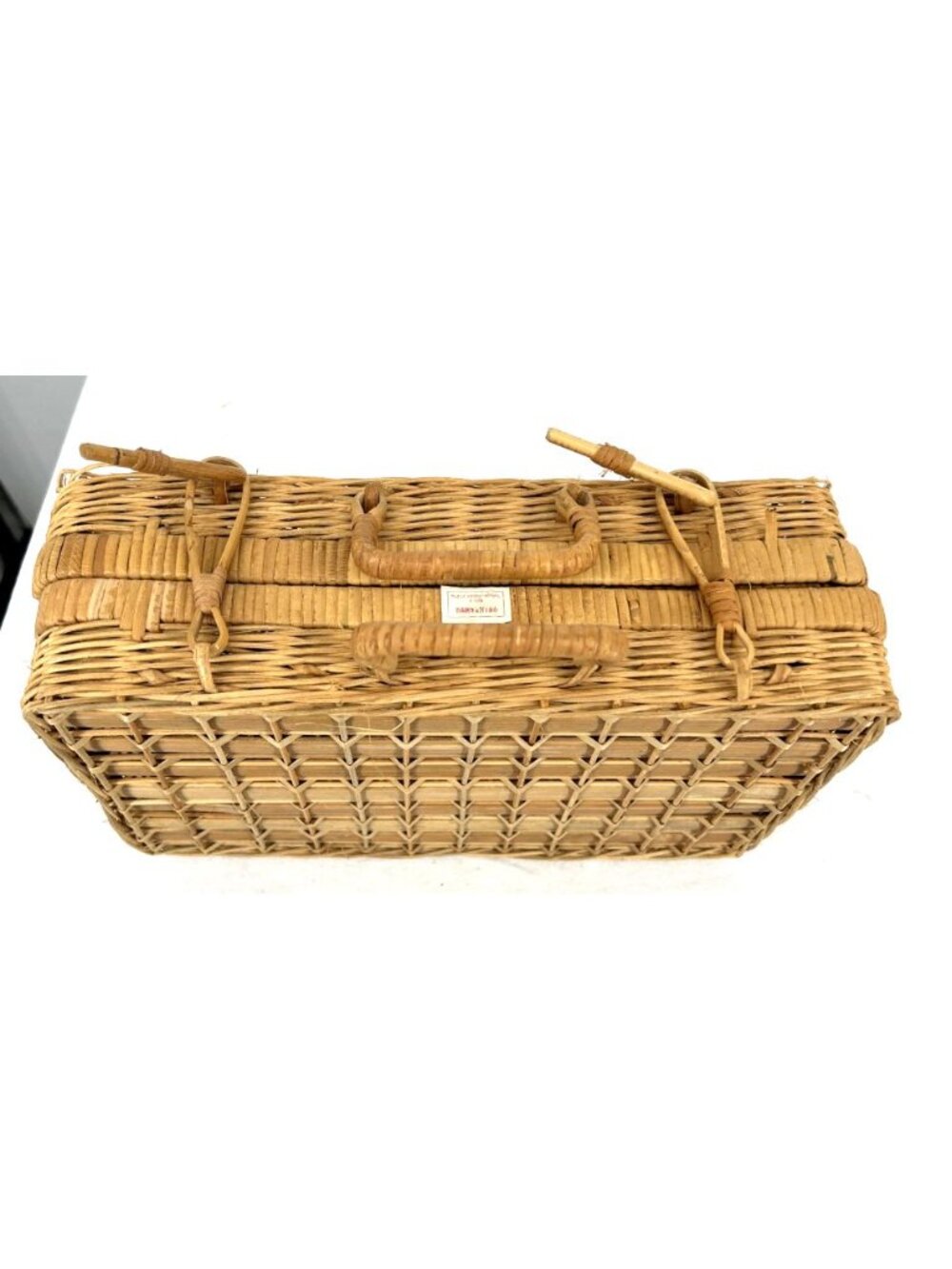 Wicker Picnic Basket Boho Storage 11.5 x 6.75 x 3.75" Vintage China - Picture 8 of 8